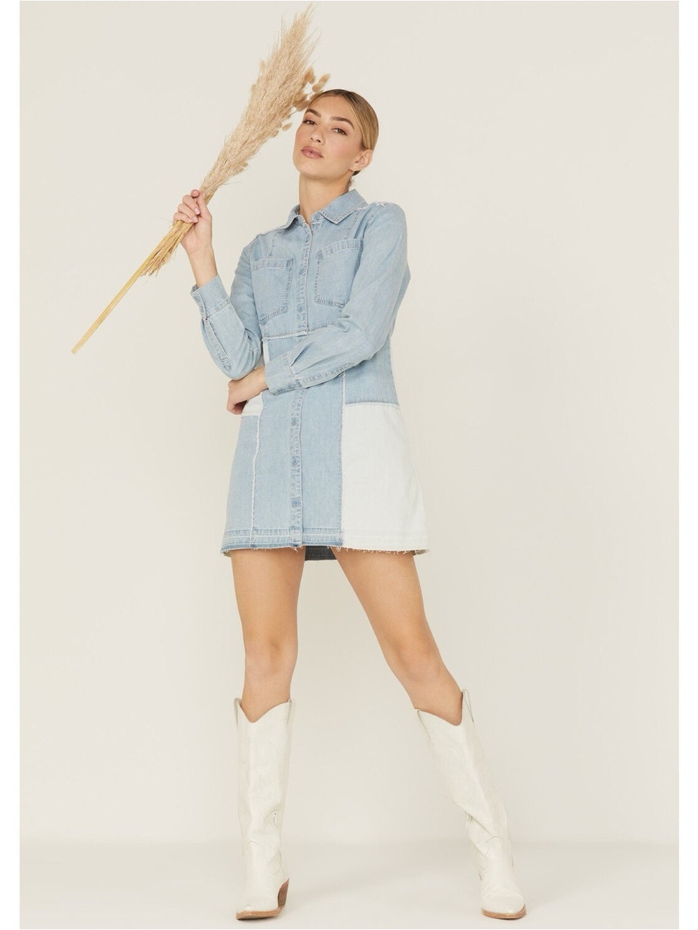 Cleo + Wolf Patchwork Denim Dress - Picture 10 of 10